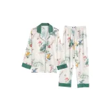 Длинный рукав, брюки, желтая роза, узор.