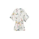 Розовый цветок, домашние халаты с шнуровкой