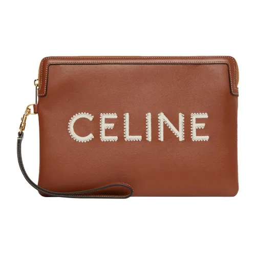 CELINE Smooth Calfskin Clutch Small Women's Brown