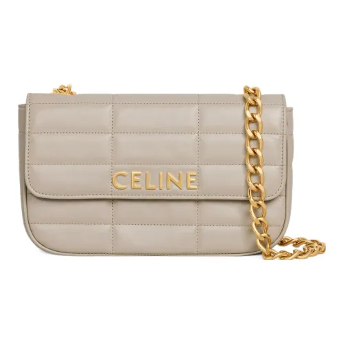 CELINE Matelasse Monochrome Sheepskin Сумка через плечо Женская Светло-Серый