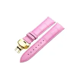 Золотая застежка-бабочка, розово-красная кожа