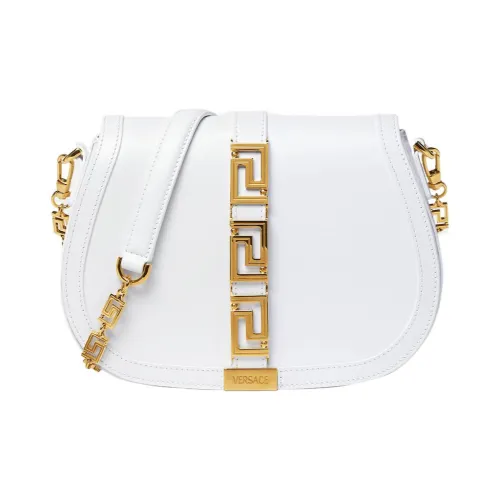 FANSIZHE Greca Goddess Коровья кожа Седло Сумка Сумки через плечо Сумка на плечо Женская Белая