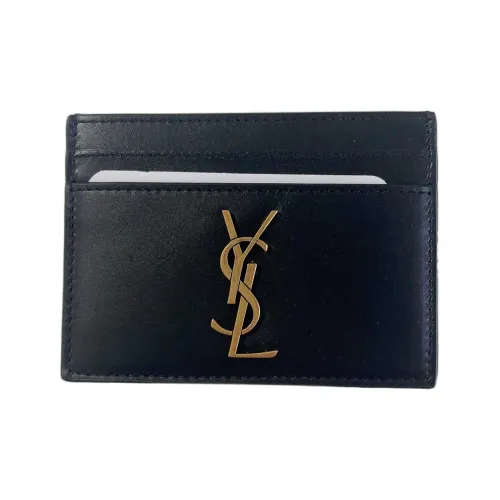 SAINT LAURENT Гладкая коровья кожа Держатель для карт Держатель для карт Стандартный Мужской Черный