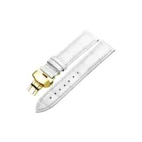 Золотая застежка-бабочка - белая кожа