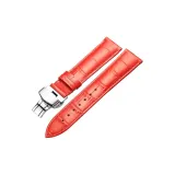 Серебряная застежка-бабочка, красная кожа