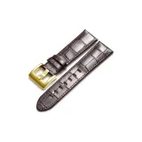 Золотистая пряжка, коричневая кожа