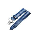 Серебряная застежка-бабочка, синяя кожа