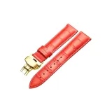 Золотая застежка-бабочка - красная кожа