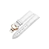 Розово-золотая застежка-бабочка, белая кожа