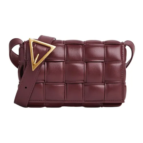 Bottega Veneta Padded Cassette Овечья шкура Сумка через плечо Сумка на плечо Женская Barolo Бургунди