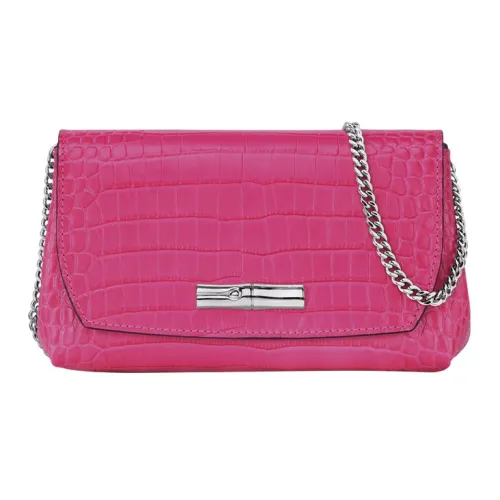 LONGCHAMP Roseau Крокодил Тисненый Телячья кожа Сумка через плечо Женская Фуксия