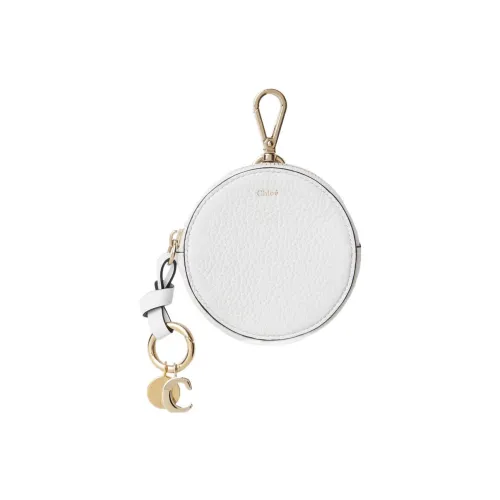 Chloe Alphabet Телячья кожа Монета Кошелек Кошелек Маленький Женский Белый