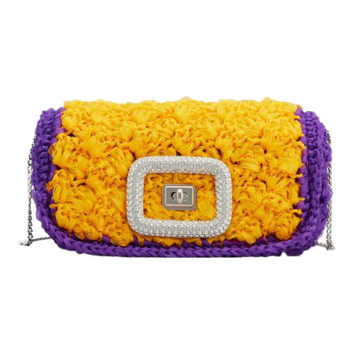 Roger Vivier Прозрачная пряжа Одно плечо Через плечо Клатч Мини Женские Желтый