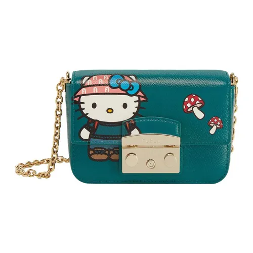 Furla Hello Kitty Metropolis Collection Кожаная Маленькая Квадратная Сумка Сумка через плечо Мини Женская