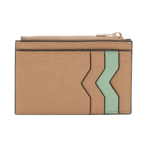 Valextra Men's Card Holder из телячьей кожи кошелек для монет коричневый светло-зеленый