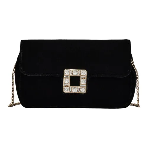 Roger Vivier Вельвет Одно Плечо Через Плечо Клатч Женский Черный