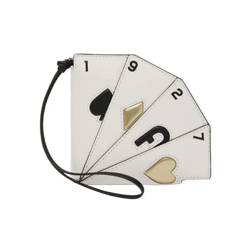 Furla Телячья кожа Запястье Сумка Монетница Женская Черный Белый Золото Многоцветный