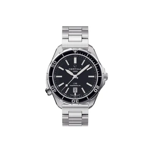 Certina Механические Мужские Часы 37,4 мм Черные