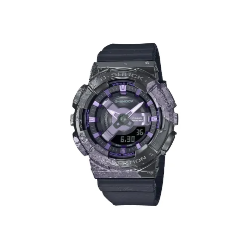 CASIO Кварцевый механизм Смольный ремешок Часы Женские Черный циферблат GM S114GEM 1A2