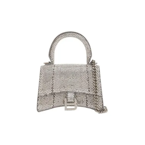 Balenciaga Hourglass Замша Телячья кожа с Стразами Сумка Hourglass Сумка через плечо Сумка Экстра Маленькая