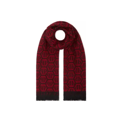 PHILIPP PLEIN Шарфы из шерсти Wool Knit Красный Унисекс