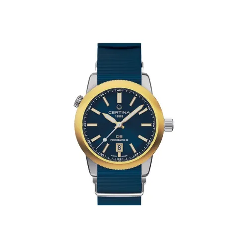 Certina DS+Infinite Collection Автоматический Механический Механизм Мужские Часы Часы 37,4 мм Синий Циферблат