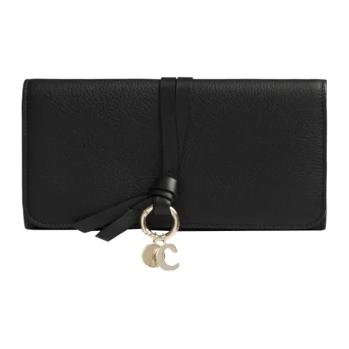 Chloe Alphabet с рельефным узором телячья кожа кошелек женский черный