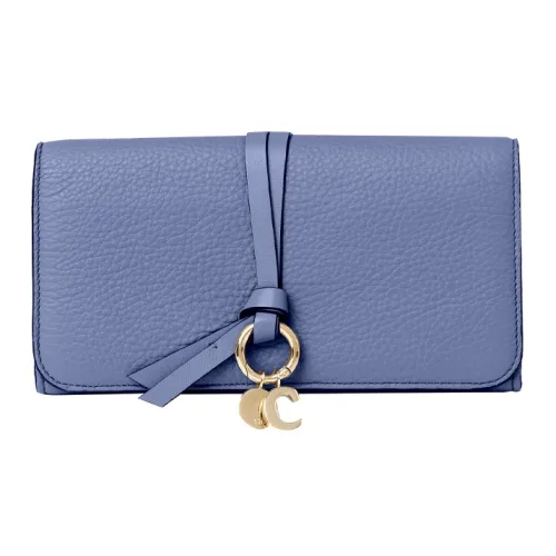 Chloe Alphabet с рельефным узором телячья кожа кошелек женский морской синий