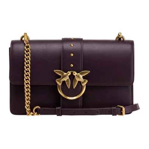 PINKO Сумка через плечо из коровьей кожи большая женская фиолетовая