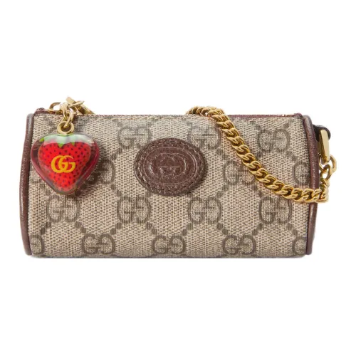 GUCCI Canvas с кожаными вставками цветовой акцент кошелек для монет кошелек женский коричневый
