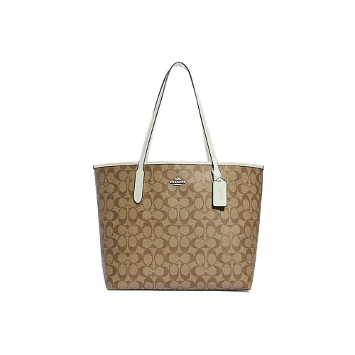 COACH Городская сумка из ПВХ сумка-тоут сумка для покупок сумка через плечо большая женская коричневая
