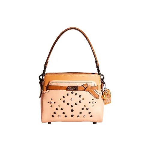 COACH Tate Дубленая кожа Одно плечо Сумка Средний размер Женский Светло-розовый