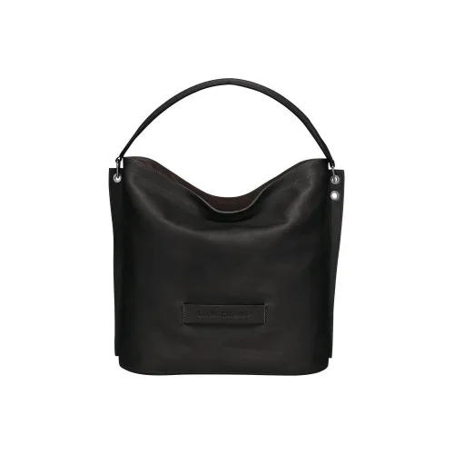 LONGCHAMP 3D Коровья кожа с овчиной комбинированная сумка-ведро сумка сумка через плечо большая женская черная