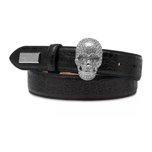 PHILIPP PLEIN Ремни из коровьей кожи, черные, мужские