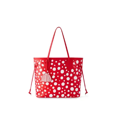 LOUIS VUITTON Yayoi Kusama Коллаборация NEVERFULL Кожа Сумка Средний Женские Красный