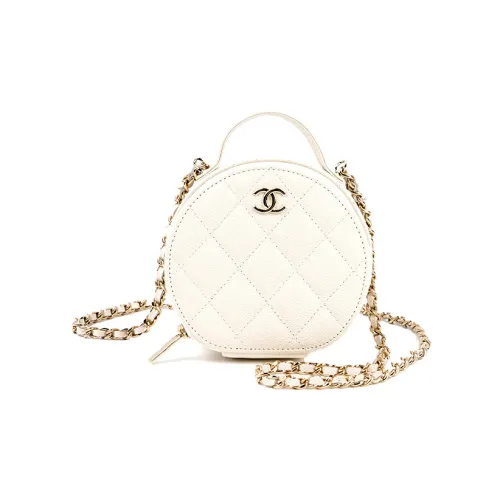 CHANEL Телячья кожа Круглая сумка Сумка Женская Белая