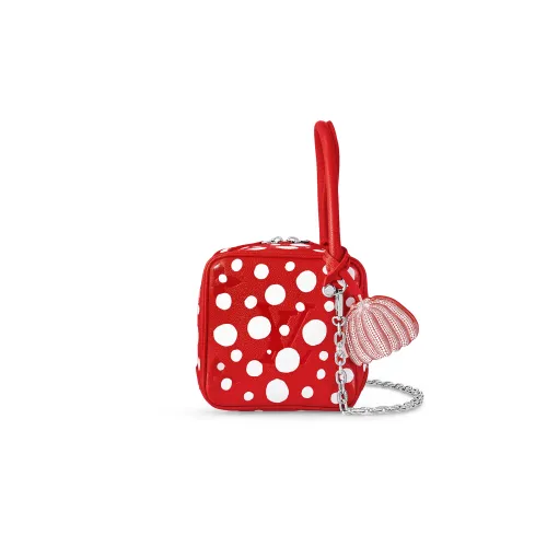 LOUIS VUITTON Yayoi Kusama Коллаборация Коровья кожа Кубик Сумка Сумка Обычный Женские Красный