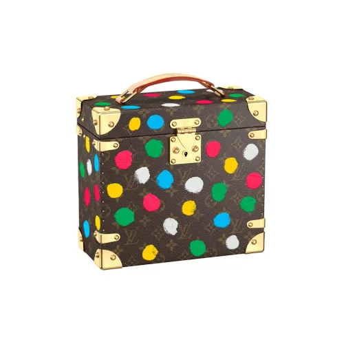 LOUIS VUITTON Yayoi Kusama Коллаборация Покрытый холст С кожаными вставками Парфюм Хранение Коробка Женские Многоцветный