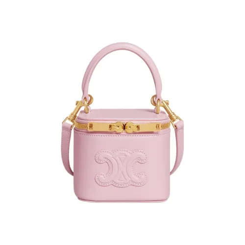 CELINE Cuir Triomphe Гладкая коровья кожа Сумка Мини Женская Светло-розовая Красная