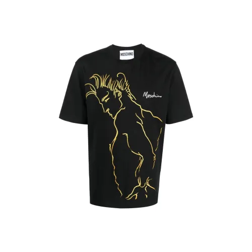 MOSCHINO Мужские черные T-рубашки