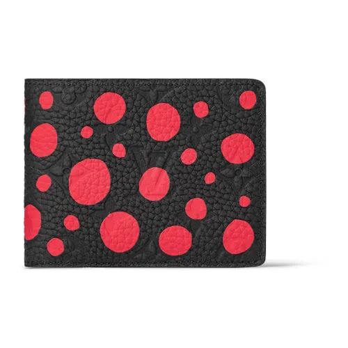 LOUIS VUITTON Yayoi Kusama Коллаборация Slender Коровья кожа Клатч Держатель для карт кошелек Мужской Черный