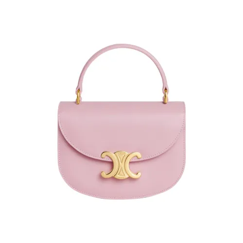 CELINE Besace Clea Яркий Корова Кожа Сумка Мини Женская Светло-Розовая Красная