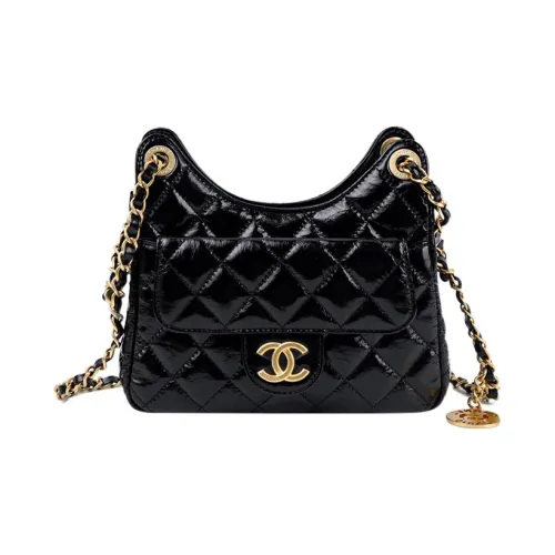 CHANEL 23C Spring HOBO Яркий цвет складка телячья кожа золотое металло сумка на плечо маленькая женская черный