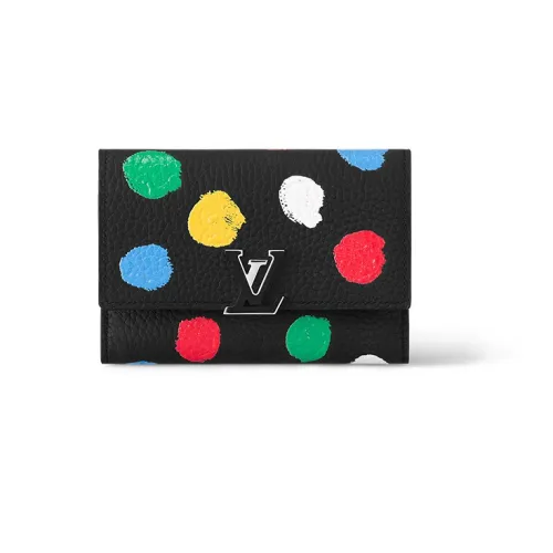 LOUIS VUITTON Yayoi Kusama Коллаборация Capucines Коровья кожа Capson Кошелек Женские Многоцветный