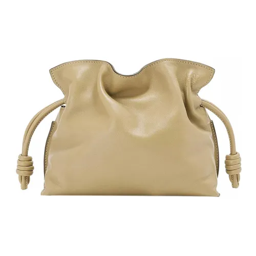 LOEWE Flamenco Nappa Коровья кожа Одно плечо Через плечо Клатч Мини Женский Earth Зеленый