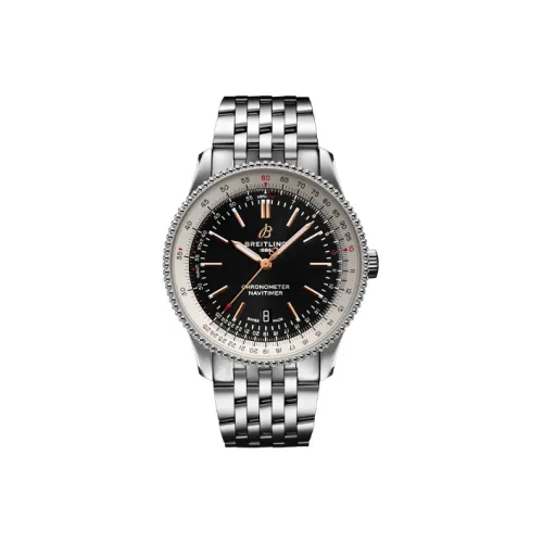 Breitling Автоматический Механический Механизм Мужские Часы 41 мм Черный Циферблат Корпус из Нержавеющей Стали Ремешок из Нержавеющей Стали