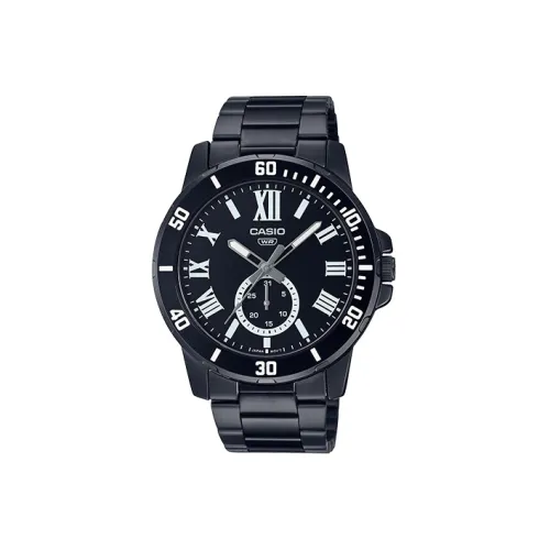 CASIO Кварцевый механизм нержавеющая сталь ремешок мужские часы черный циферблат MTP VD200B 1B