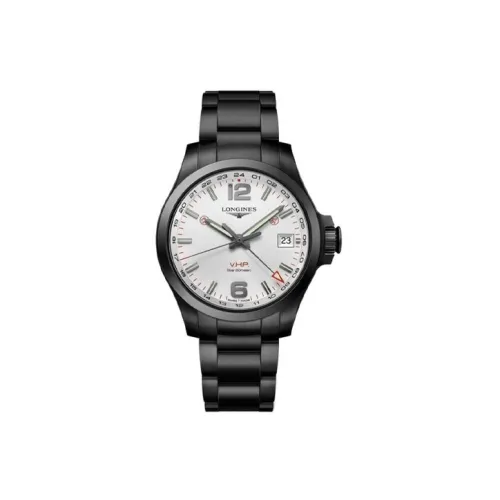 LONGINES Quartz Механизм Мужские часы 41 мм Белый циферблат PVD покрытие Корпус часов PVD покрытие Ремешок