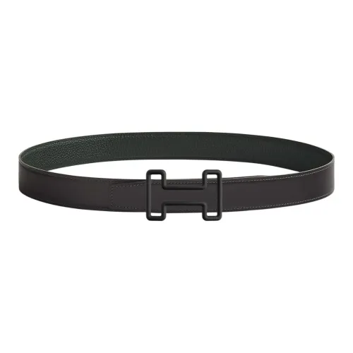 HERMES Tonight Color Ремни из коровьей кожи Мужской Черный Ширина 3,2 см