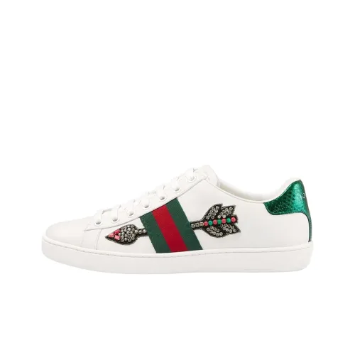 GUCCI Ace Low Топ Стильные Скейтбординги Женские Белые